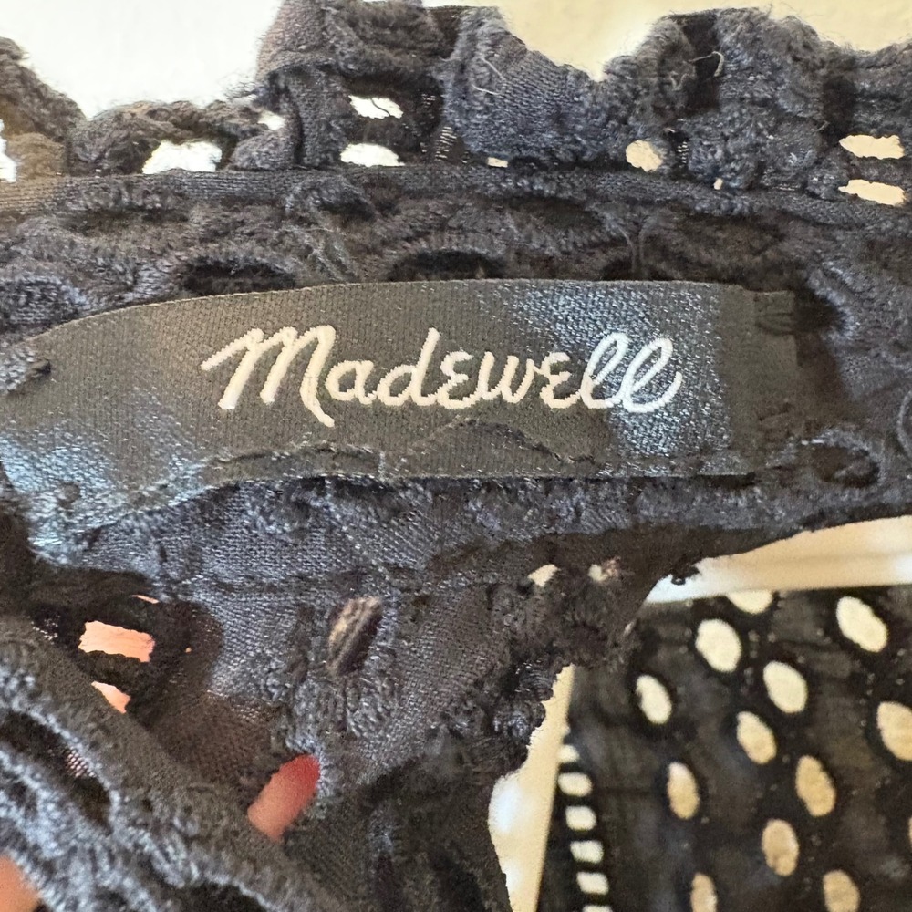 Madewell Eyelet Mockneck Ruffle Top‎ Size Small - Picture 7 of 9